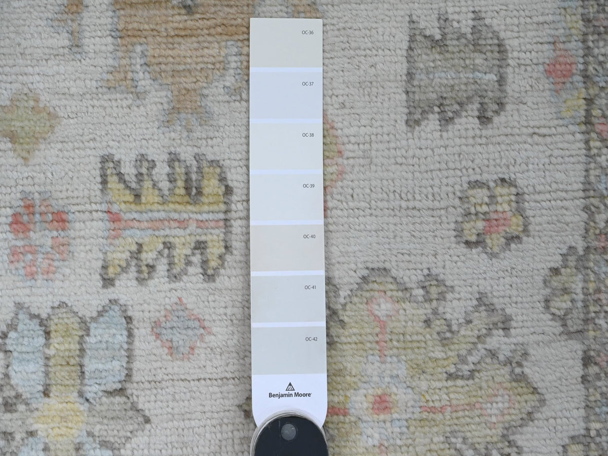 Oushak Oushak hand-knotted wool runner in Ivory & Light Blue, 2'7" x 9'8" — SKU O089902 (view 3)