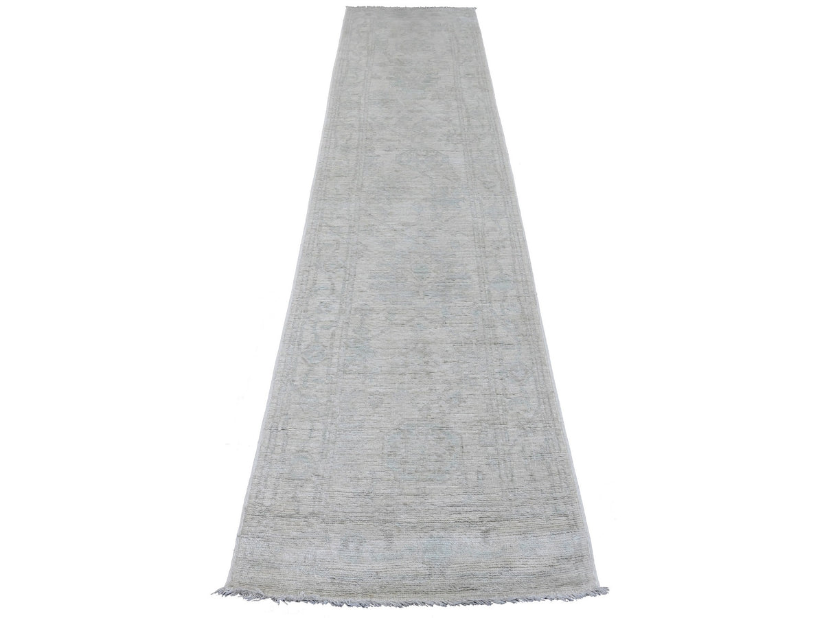 Oushak Oushak hand-knotted wool runner in Gray, 2'7" x 11'7" — SKU O089903