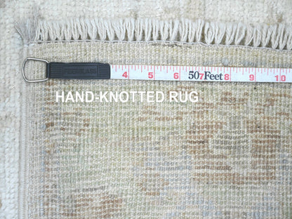 Oushak Oushak hand-knotted wool runner in Ivory & Green, 2'10" x 19' — SKU O089907 (view 6)