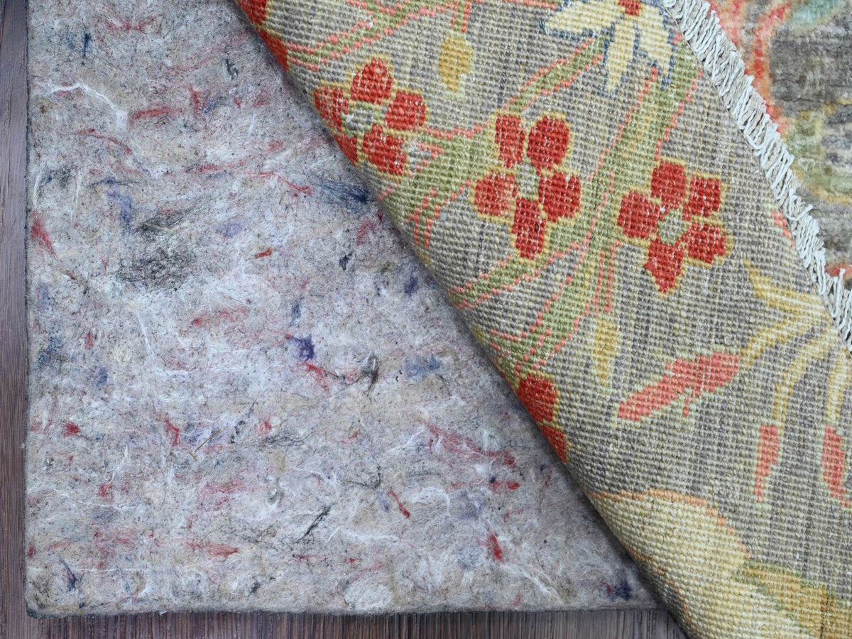 Peshawar Oushak hand-knotted wool rug in Gray, 9'8" x 9'9" — SKU O089908 (view 4)