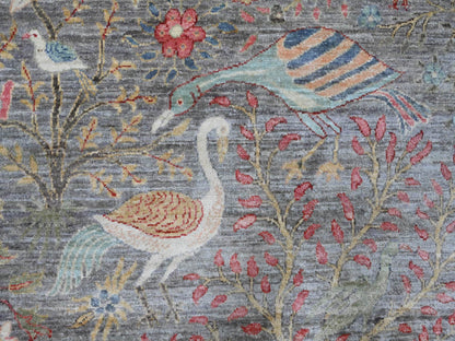 Peshawar Oushak hand-knotted wool rug in Gray, 9'8" x 9'9" — SKU O089908 (view 8)