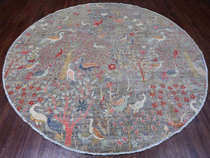 Peshawar Oushak hand-knotted wool rug in Gray, 9'6" x 9'9" — SKU O089909 (view 2)