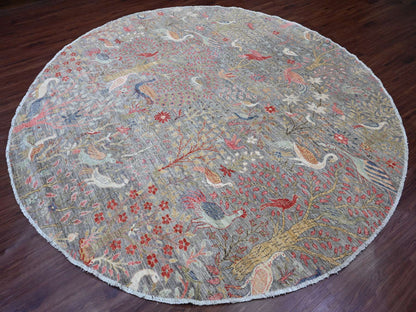 Peshawar Oushak hand-knotted wool rug in Gray, 9'6" x 9'9" — SKU O089909 (view 3)