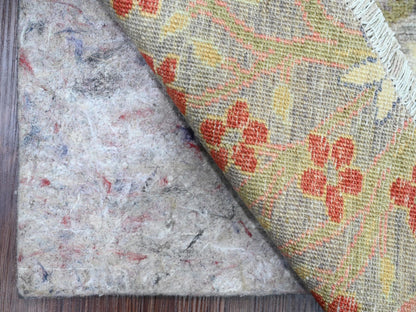 Grey 9'6" x 9'9" Oushak And Peshawar Hand knotted Wool Rug - Sku: O089909