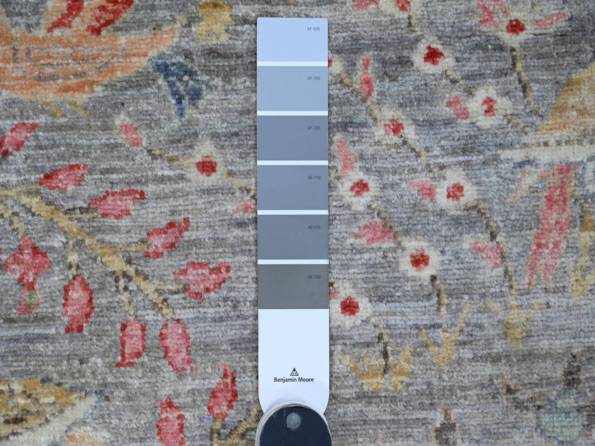 Peshawar Oushak hand-knotted wool rug in Gray, 9'6" x 9'9" — SKU O089909 (view 7)