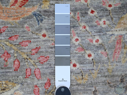 Peshawar Oushak hand-knotted wool rug in Gray, 9'6" x 9'9" — SKU O089909 (view 7)