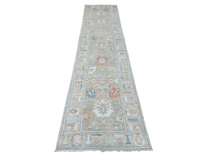 Oushak Oushak hand-knotted wool runner in Gray, 2'8" x 11'8" — SKU O089922