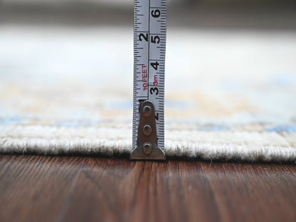 Oushak Oushak hand-knotted wool runner in Ivory & Light Blue, 3' x 10'1" — SKU O089926 (view 5)