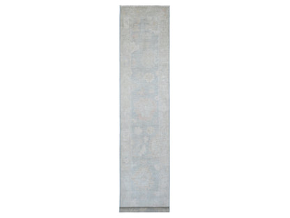 Oushak Oushak hand-knotted wool runner in Gray, 3'1" x 15'6" — SKU O089928