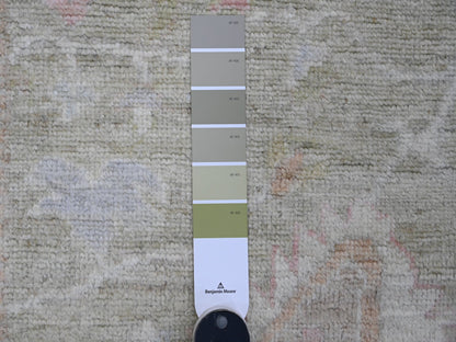 Green 2'9" x 9'11" Oushak / Peshawar Hand knotted Wool Rug - Sku: O089937
