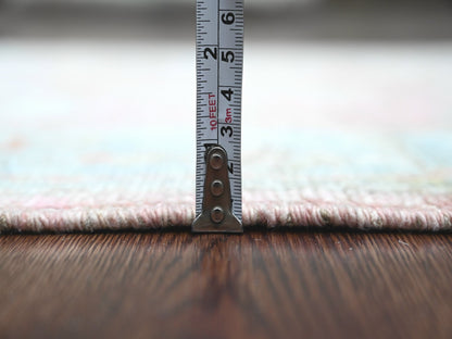 Oushak Oushak hand-knotted wool runner in Pink & Light Blue, 2'9" x 9'7" — SKU O089939 (view 5)