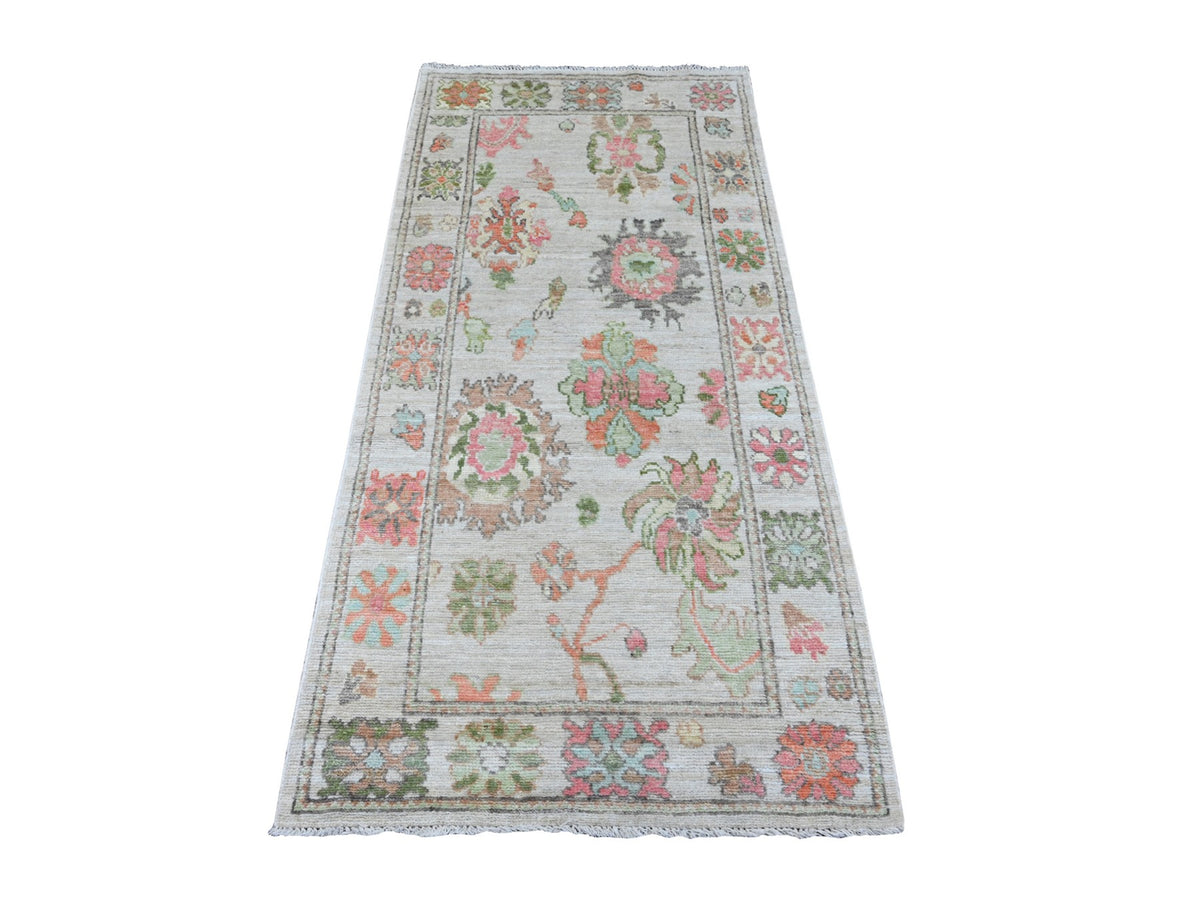 Oushak Oushak hand-knotted wool runner in Ivory, 2'11" x 5'11" — SKU O089949