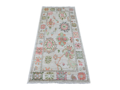 Oushak Oushak hand-knotted wool runner in Ivory, 2'11" x 5'11" — SKU O089949