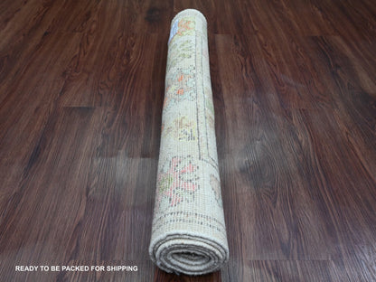 Oushak Oushak hand-knotted wool runner in Ivory, 2'11" x 5'11" — SKU O089949 (view 4)