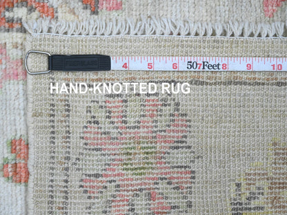 Ivory 2'11" x 5'11" Oushak And Peshawar Hand knotted Wool Rug - Sku: O089949