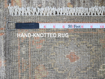 Brown 3'2" x 23'7" Oushak / Peshawar Hand knotted Wool Rug - Sku: O089950