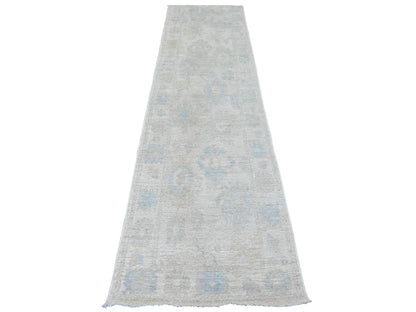 Oushak Oushak hand-knotted wool runner in Ivory, 2'7" x 9'10" — SKU O089957