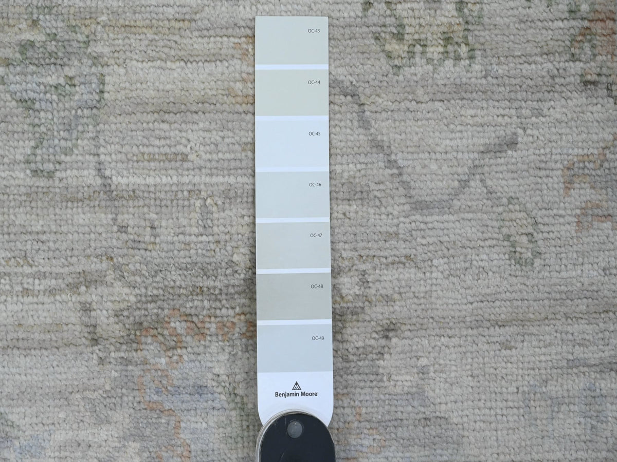 Oushak Oushak hand-knotted wool runner in Ivory & Green, 2'8" x 7'11" — SKU O089958 (view 3)