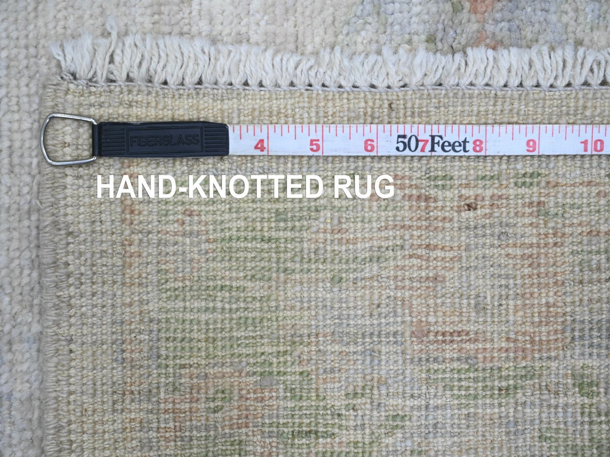 Oushak Oushak hand-knotted wool runner in Ivory & Green, 2'8" x 7'11" — SKU O089958 (view 6)