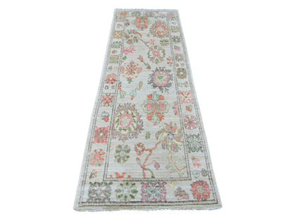 Oushak Oushak hand-knotted wool runner in Gray, 2'9" x 7'11" — SKU O089963