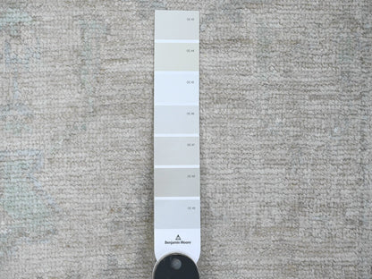 Grey 2'8" x 9'7" Oushak And Peshawar Hand knotted Wool Rug - Sku: O089964