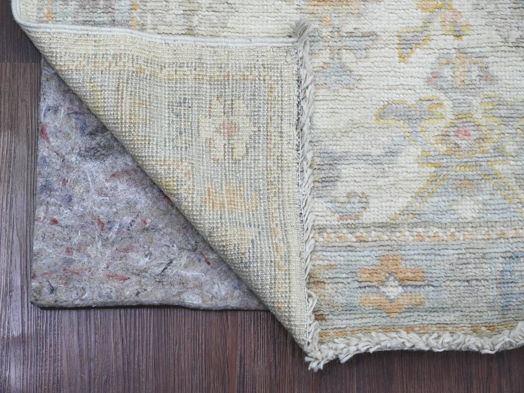 Ivory 2'9" x 9'5" Oushak / Peshawar Hand knotted Wool Rug - Sku: O089969
