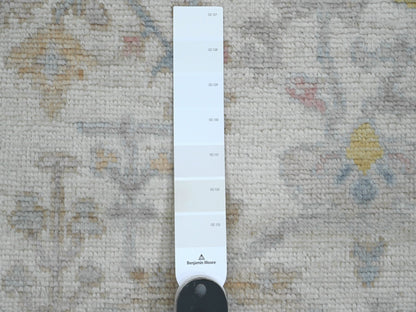 Ivory 2'9" x 9'5" Oushak And Peshawar Hand knotted Wool Rug - Sku: O089969