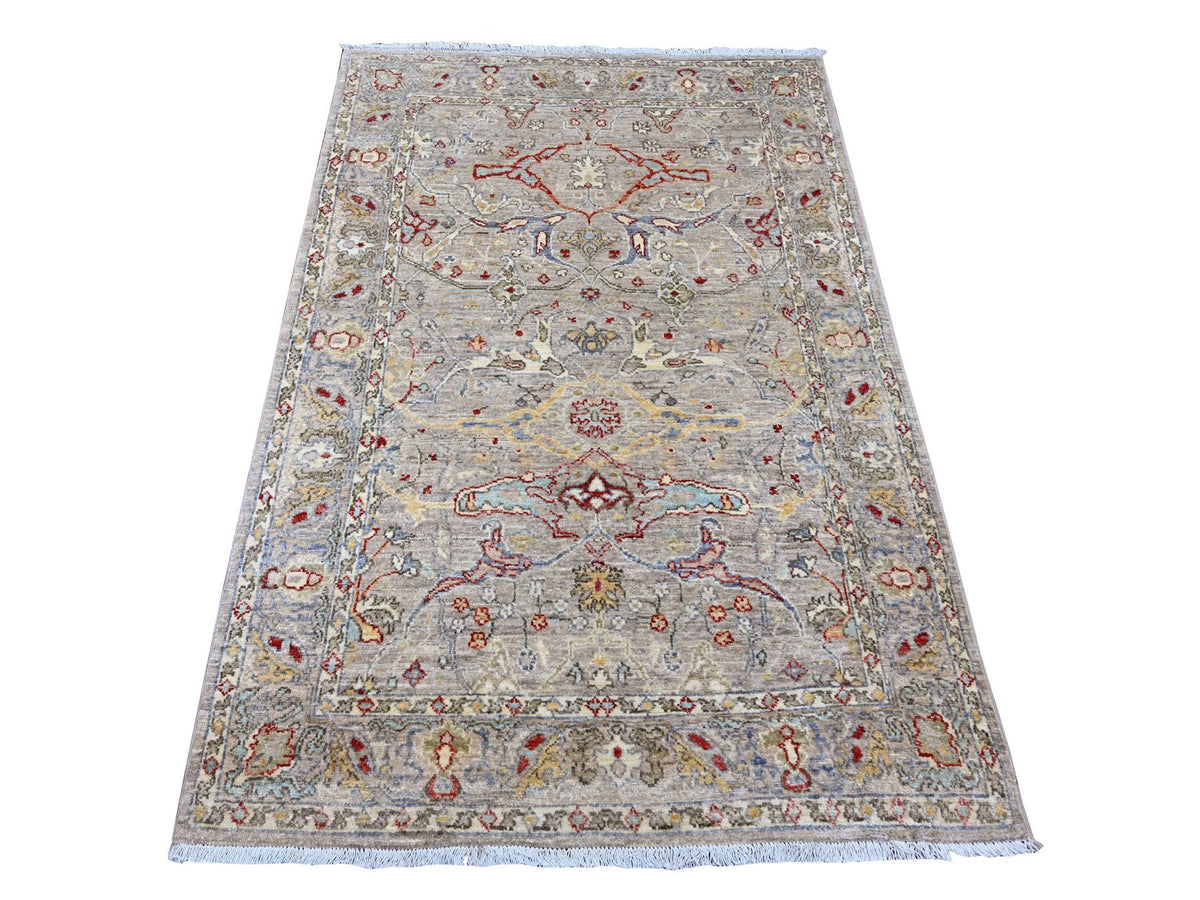 Peshawar Oushak hand-knotted wool rug in Gray, 3'10" x 5'9" — SKU O089971