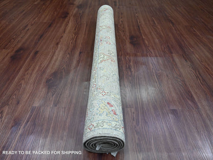 Peshawar Oushak hand-knotted wool rug in Gray, 3'10" x 5'9" — SKU O089971 (view 4)