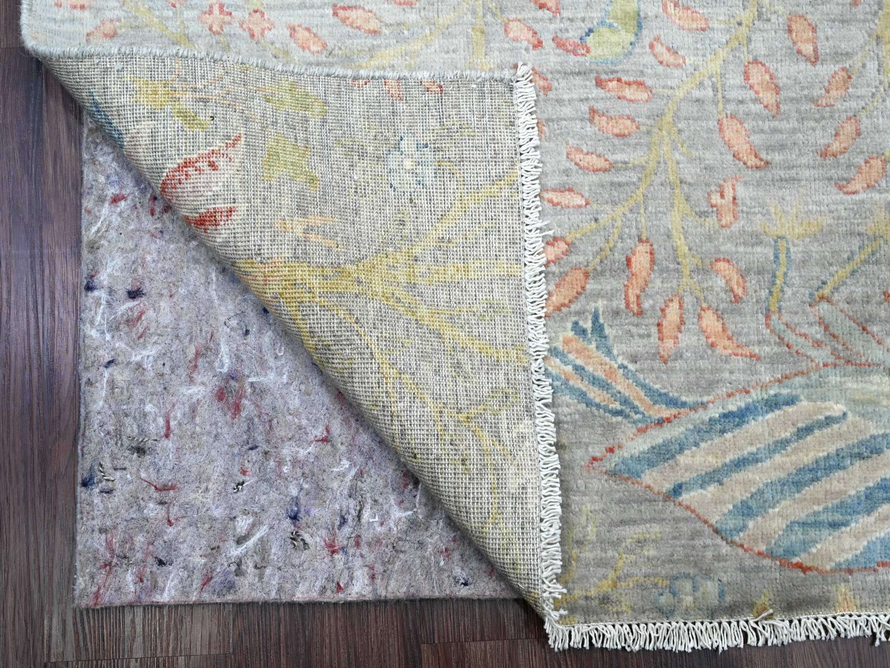 Peshawar Oushak hand-knotted wool runner in Gray, 3'11" x 15'9" — SKU O089977 (view 2)