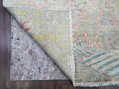 Peshawar Oushak hand-knotted wool runner in Gray, 3'11" x 15'9" — SKU O089977 (view 2)