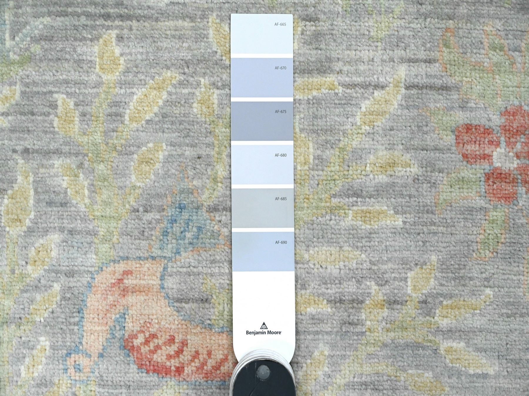 Peshawar Oushak hand-knotted wool runner in Gray, 3'11" x 15'9" — SKU O089977 (view 3)