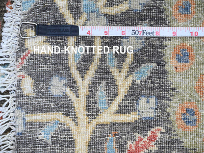 Peshawar Oushak hand-knotted wool rug in Gray, 6' x 6' — SKU O089982 (view 6)
