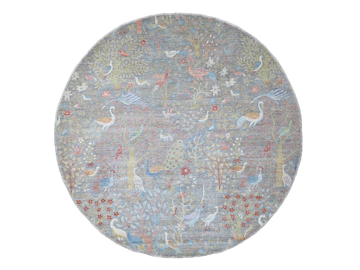Peshawar Oushak hand-knotted wool rug in Gray, 10' x 10'1" — SKU O089983