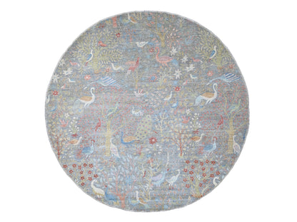 Peshawar Oushak hand-knotted wool rug in Gray, 10' x 10'1" — SKU O089983