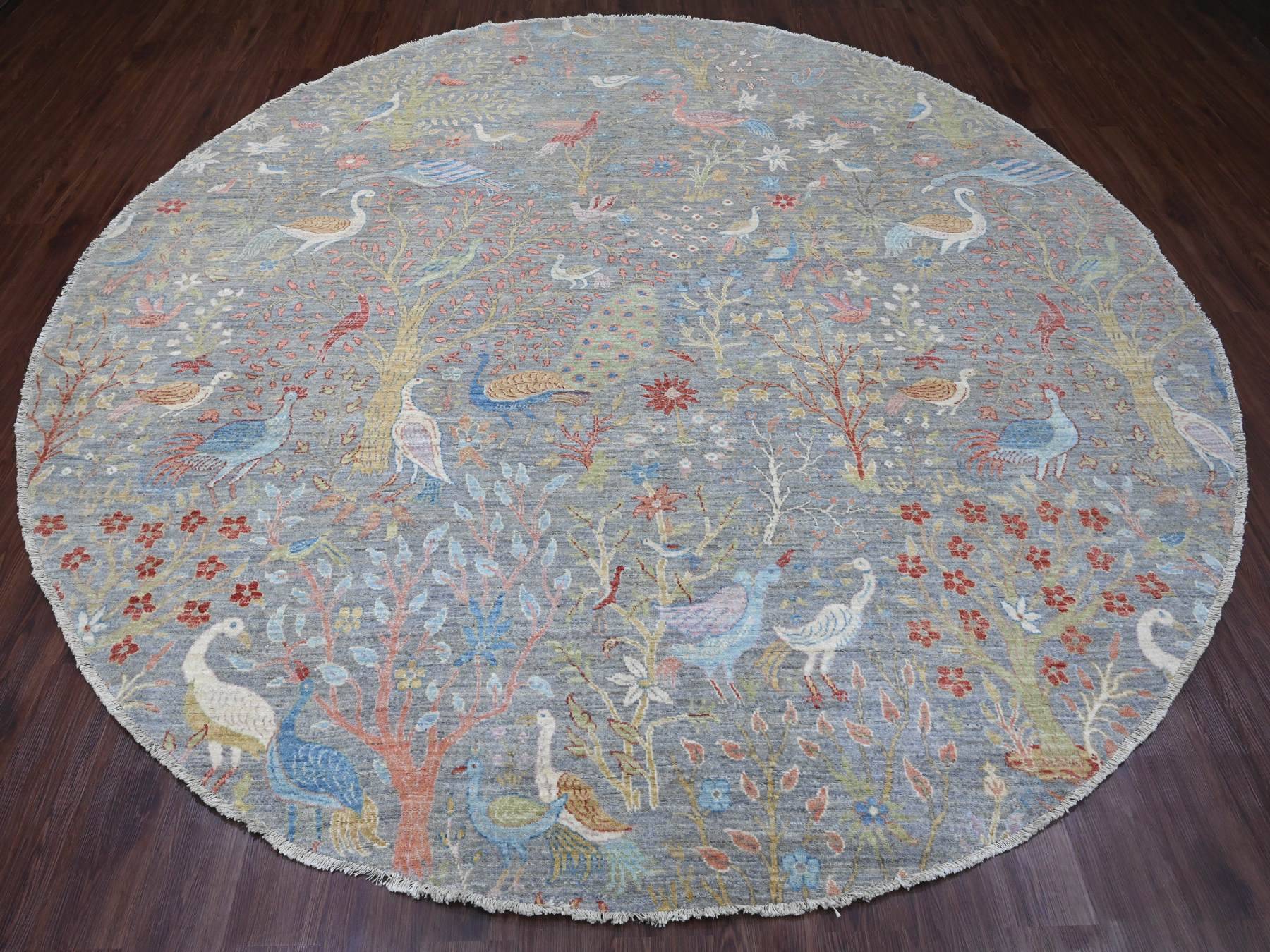 Peshawar Oushak hand-knotted wool rug in Gray, 10' x 10'1" — SKU O089983 (view 2)