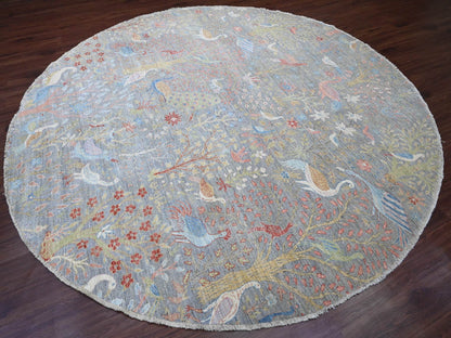 Peshawar Oushak hand-knotted wool rug in Gray, 10' x 10'1" — SKU O089983 (view 3)