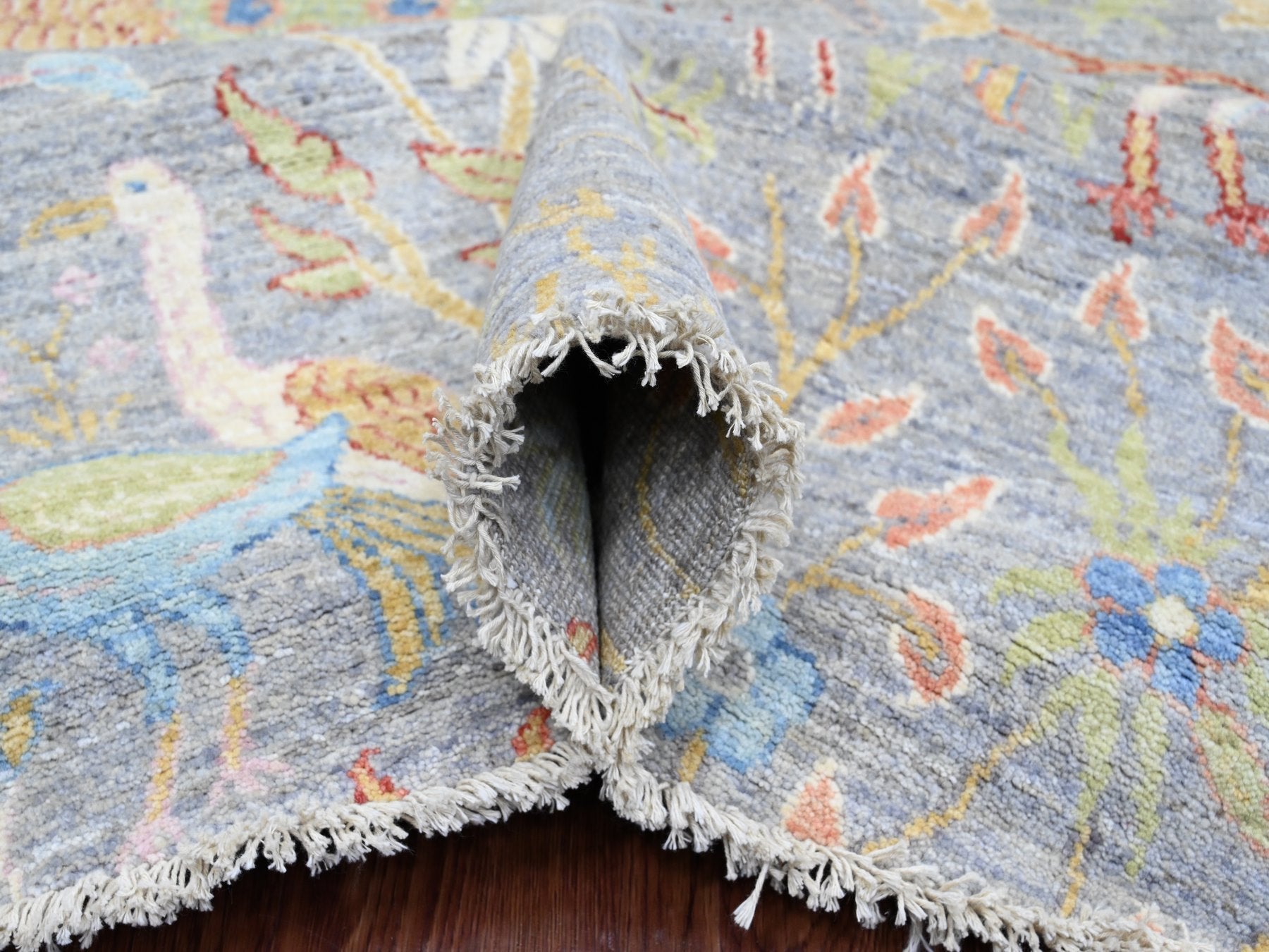 Peshawar Oushak hand-knotted wool rug in Gray, 10' x 10'1" — SKU O089983 (view 5)