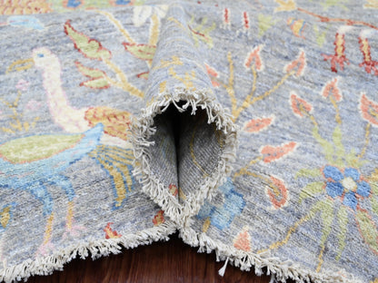 Peshawar Oushak hand-knotted wool rug in Gray, 10' x 10'1" — SKU O089983 (view 5)