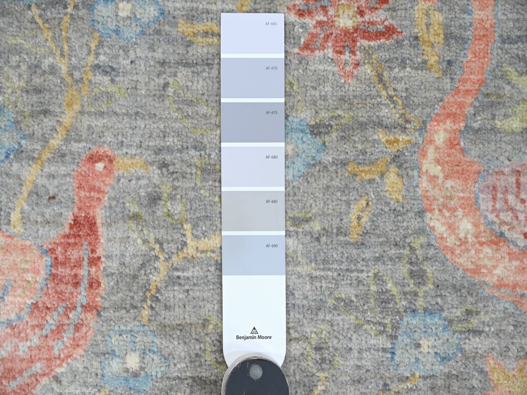 Peshawar Oushak hand-knotted wool rug in Gray, 10' x 10'1" — SKU O089983 (view 7)
