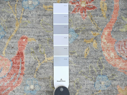 Peshawar Oushak hand-knotted wool rug in Gray, 10' x 10'1" — SKU O089983 (view 7)