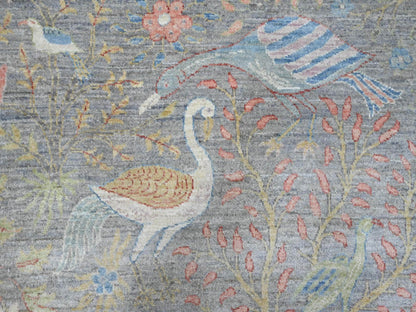 Peshawar Oushak hand-knotted wool rug in Gray, 10' x 10'1" — SKU O089983 (view 8)