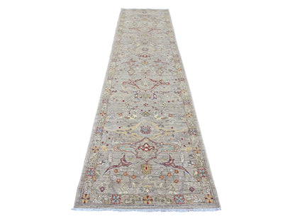 Peshawar Oushak hand-knotted wool runner in Brown, 2'11" x 11'8", SKU O089990