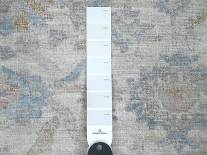 Heriz Oushak hand-knotted wool rug in Ivory & Gray, 5'8" x 5'9" — SKU O089996 (view 3)