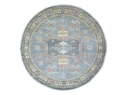 Peshawar Oushak hand-knotted wool rug in Gray, 7'8" x 7'11" — SKU O089997