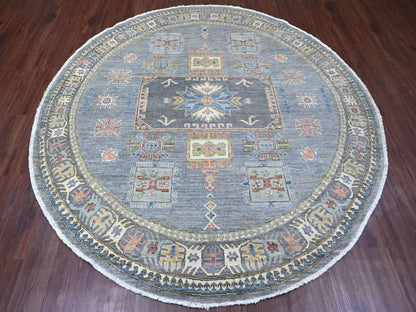 Peshawar Oushak hand-knotted wool rug in Gray, 7'8" x 7'11" — SKU O089997 (view 2)