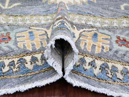 Peshawar Oushak hand-knotted wool rug in Gray, 7'8" x 7'11" — SKU O089997 (view 5)