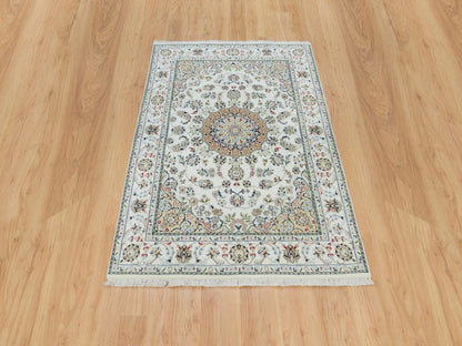Nain Fine Oriental hand-knotted wool rug in Ivory, 4'7" x 6'8" — SKU O090013 (view 2)
