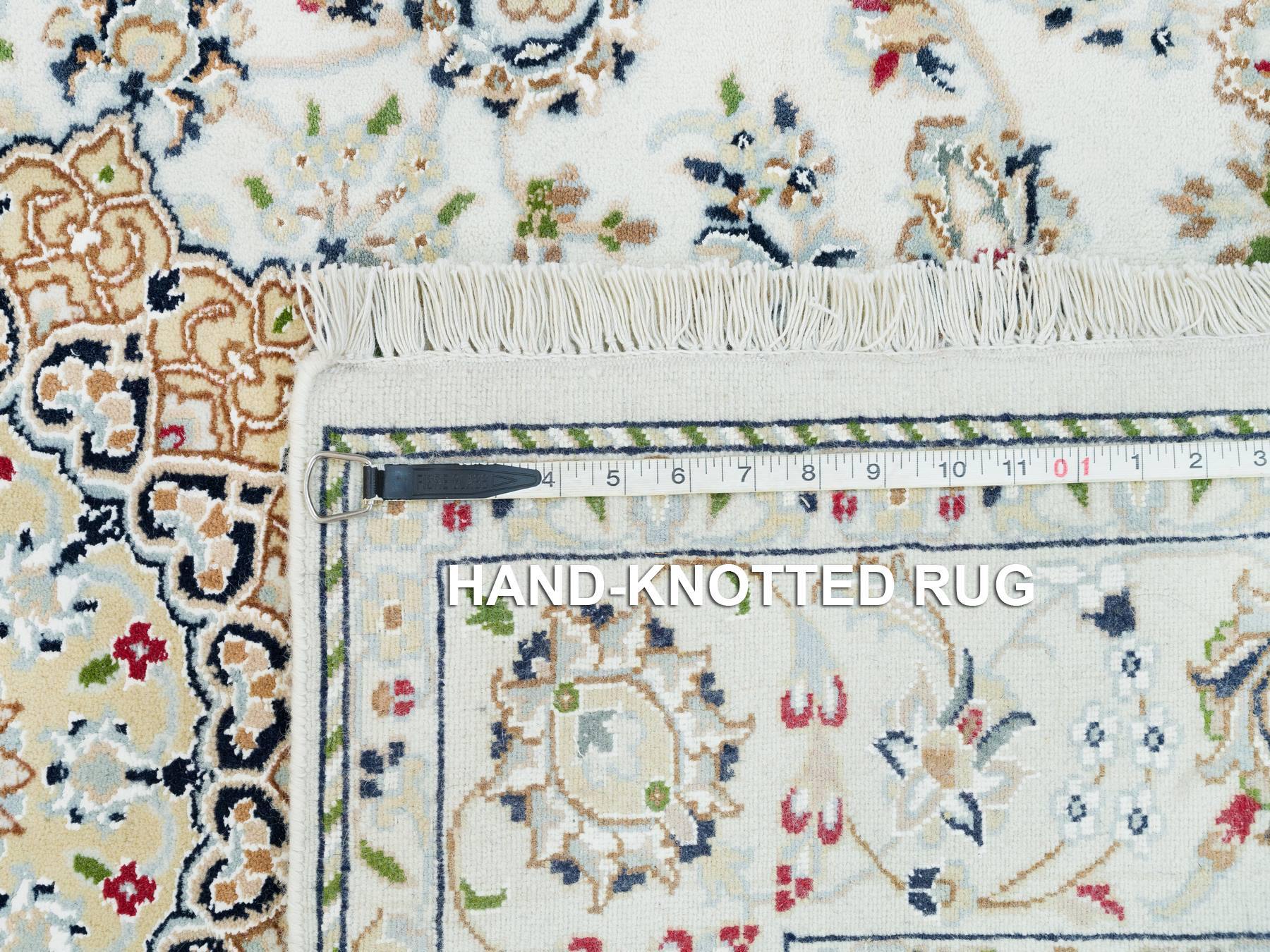 Nain Fine Oriental hand-knotted wool rug in Ivory, 4'7" x 6'8" — SKU O090013 (view 8)