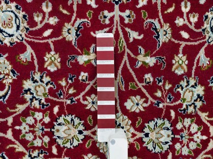 Nain Fine Oriental hand-knotted wool rug in Red & Ivory, 4'10" x 4'10" — SKU O090018 (view 4)